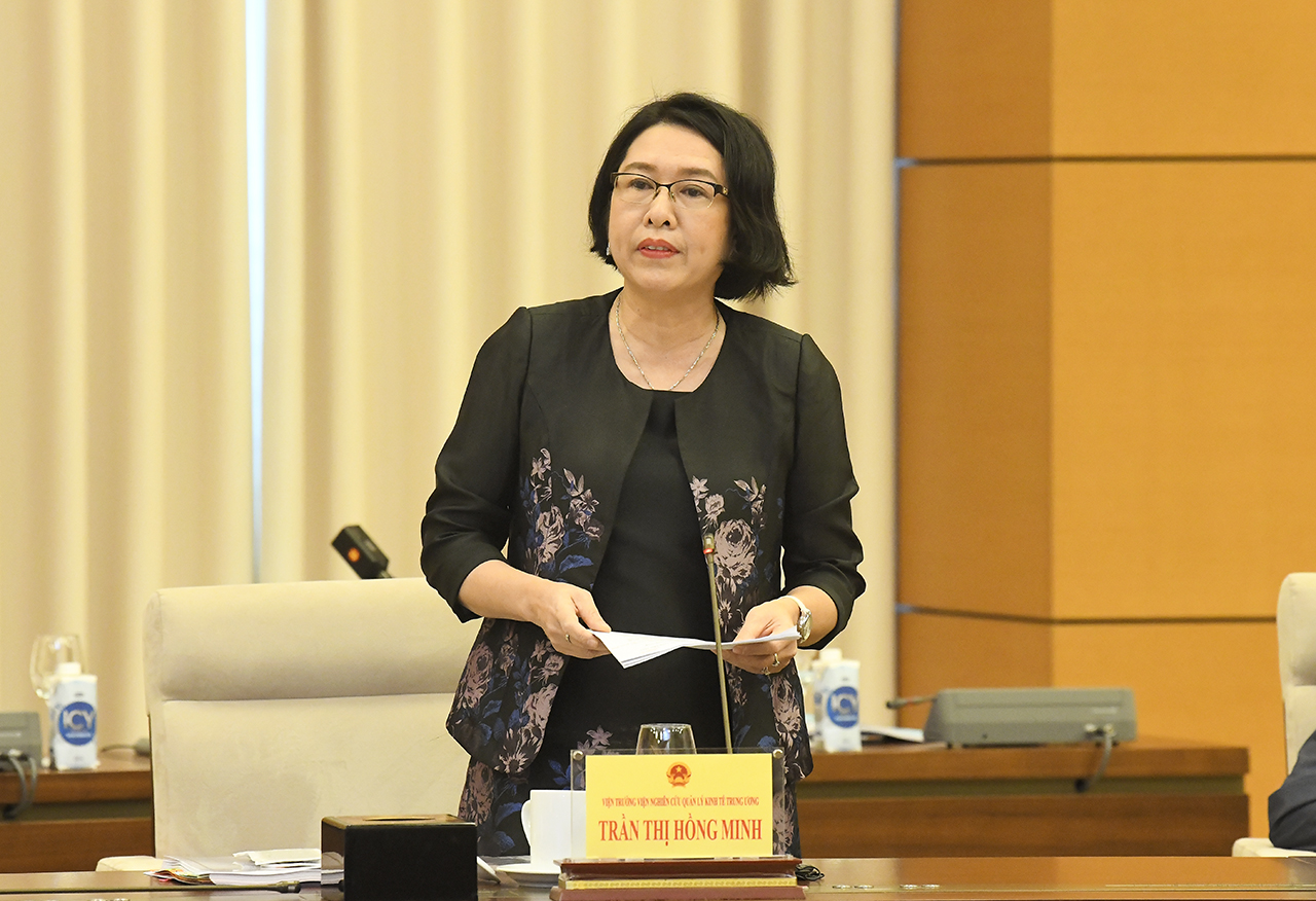 TS.Trần Thị Hồng Minh - Viện trưởng Viện Nghiên cứu quản lý kinh tế Trung ương - Ảnh: Quochoi.vn