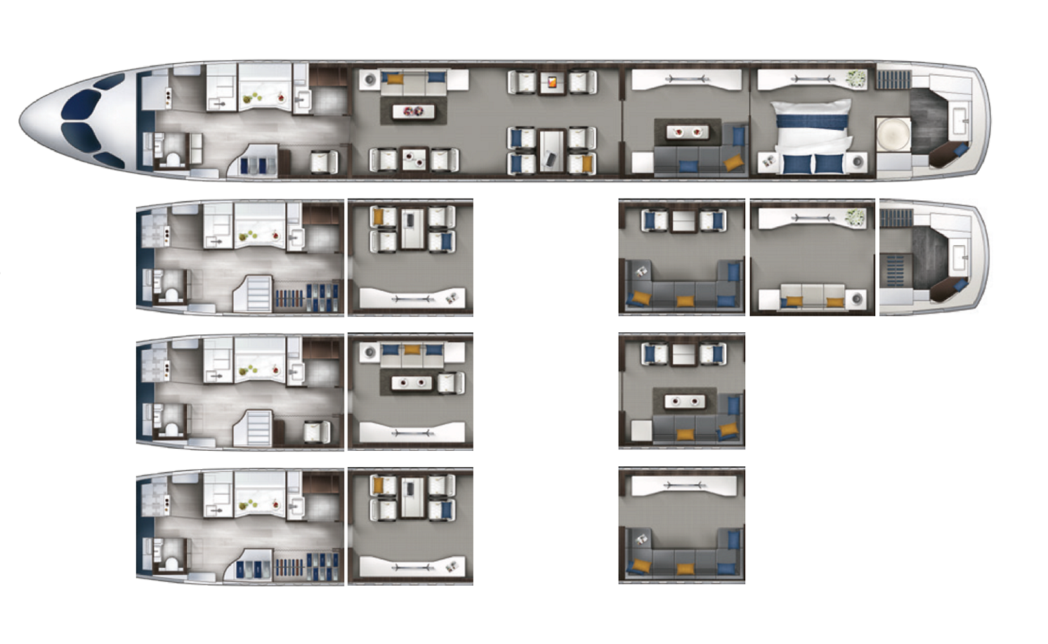 Những h&igrave;nh ảnh về d&ograve;ng m&aacute;y bay thương gia ACJ220 được Airbus c&ocirc;ng bố.