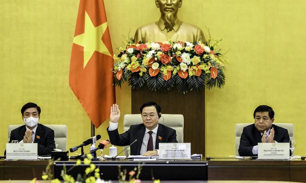 Chủ tịch Quốc hội Vương Đình Huệ chủ trì buổi làm việc - Ảnh: Quochoi.vn