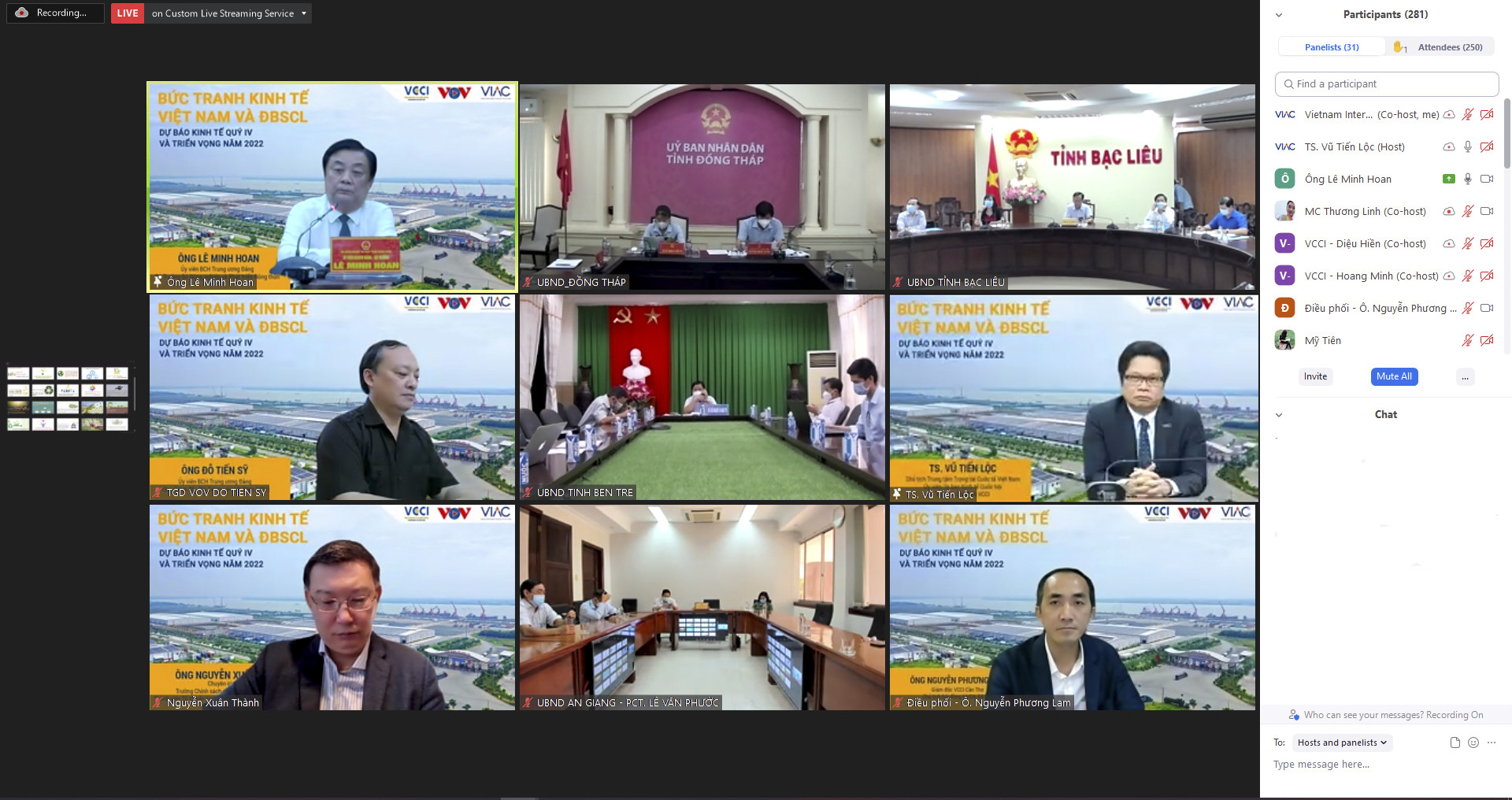 Toàn cảnh toạ đàm trực tuyến.