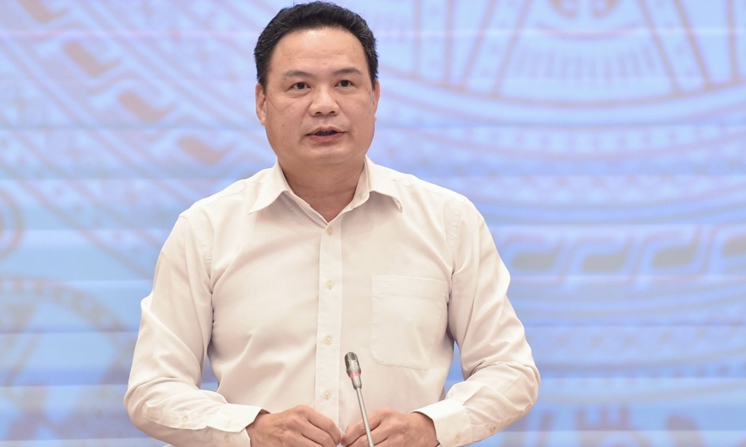 Thứ trưởng Bộ Lao động - Thương binh và Xã hội Lê Văn Thanh tại họp báo - Ảnh: TTXVN