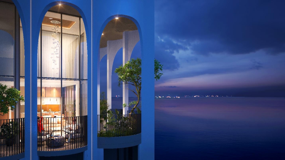 Kiến tr&uacute;c h&igrave;nh m&aacute;i v&ograve;m của Asinana Đ&agrave; Nẵng tr&ocirc;ng xa xa tựa như những đường cong của mặt trời l&oacute; dạng buổi sớm mai, đ&aacute;nh thức v&agrave; lan tỏa v&ugrave;ng đất.