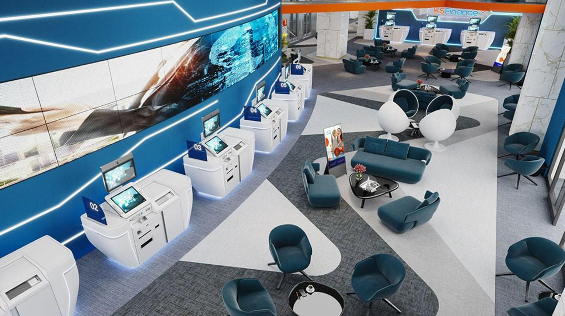 Kh&ocirc;ng gian sang trọng với những thiết bị c&ocirc;ng nghệ hiện đại b&ecirc;n trong văn ph&ograve;ng của KSF Group.