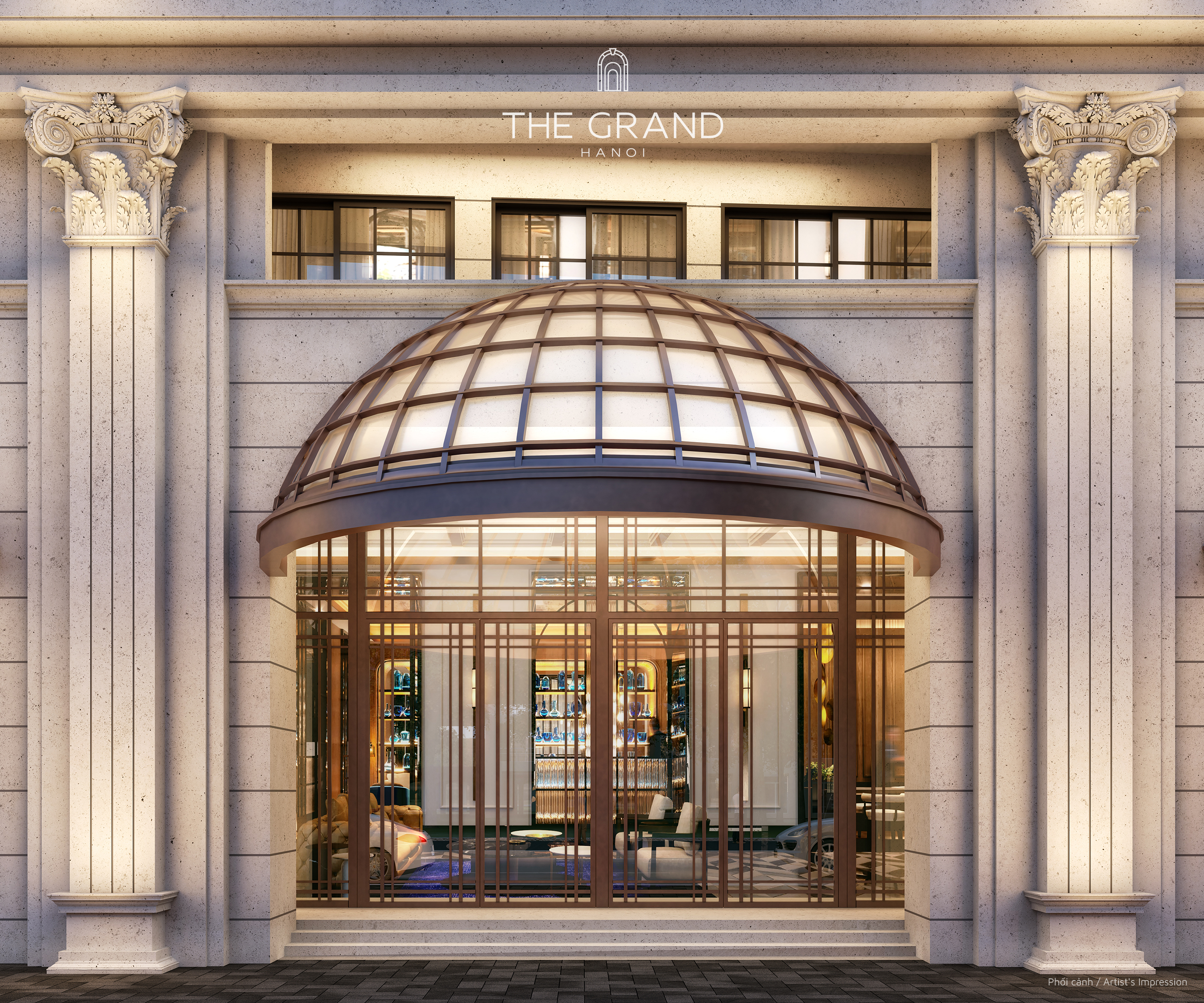 Cổng vào khu căn hộ hàng hiệu Ritz-Carlton.