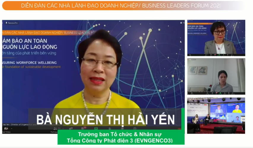 Bà Nguyễn Thị Hải Yến, Trưởng Ban tổ chức & Nhân sự, Tổng công ty Phát điện 3 (EVNGENCO3).