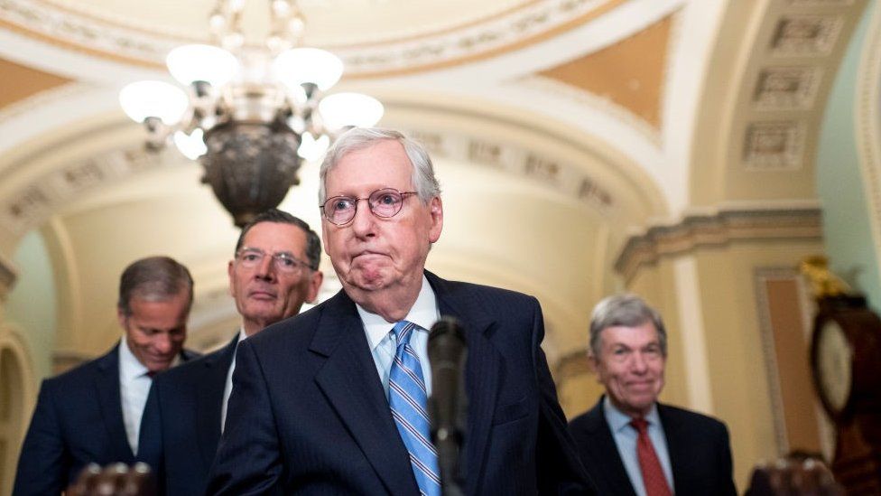 Thủ lĩnh phe thiểu số tại Thượng viện Mỹ, nghị sỹ Cộng hoà Mitch McConnell - Ảnh: Getty/CNBC.