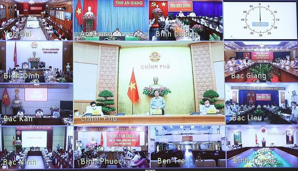 To&agrave;n cảnh cuộc họp trực tuyến - Ảnh: VGP