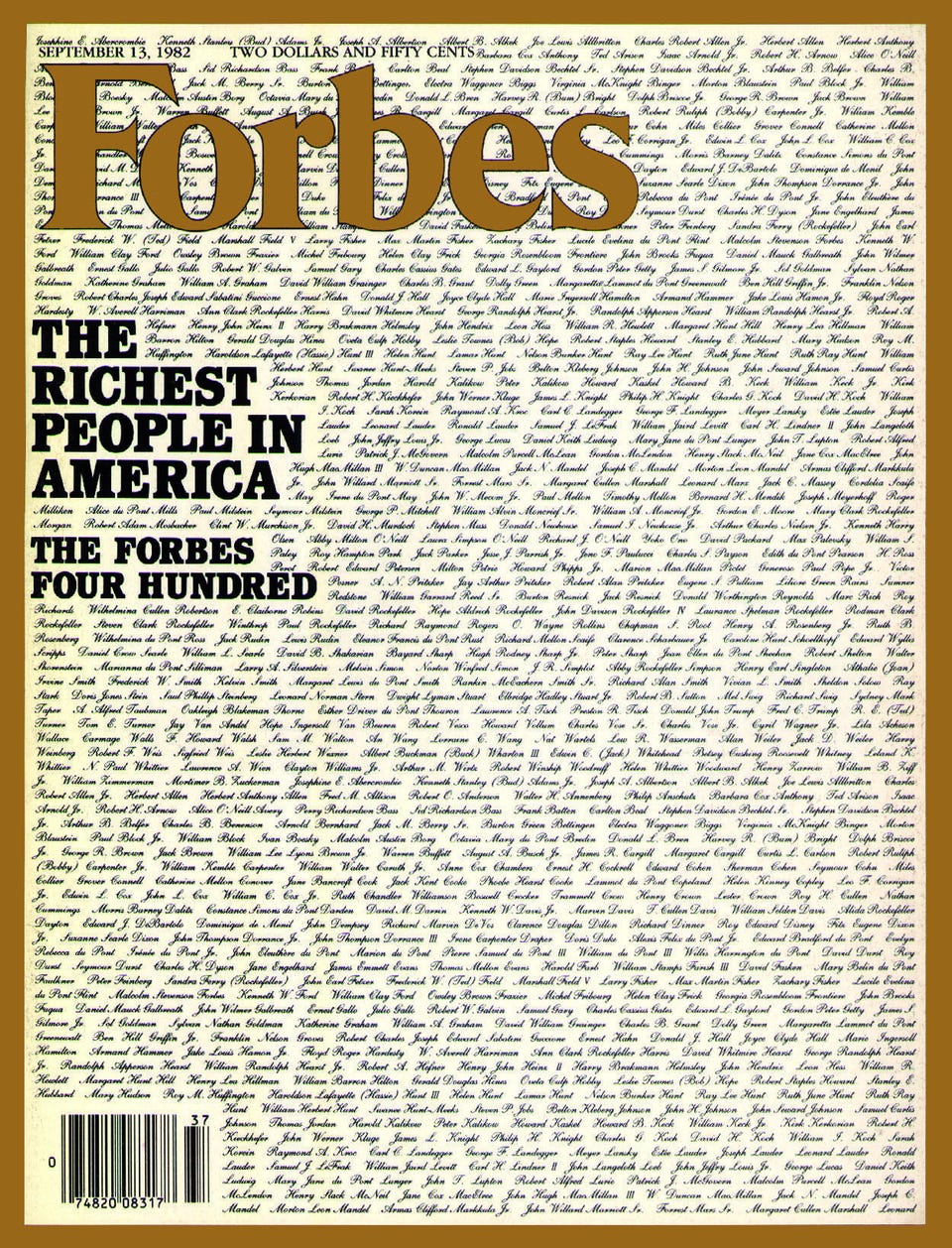 Forbes 400 lần đầu được công bố vào năm 1982 - Ảnh: Forbes