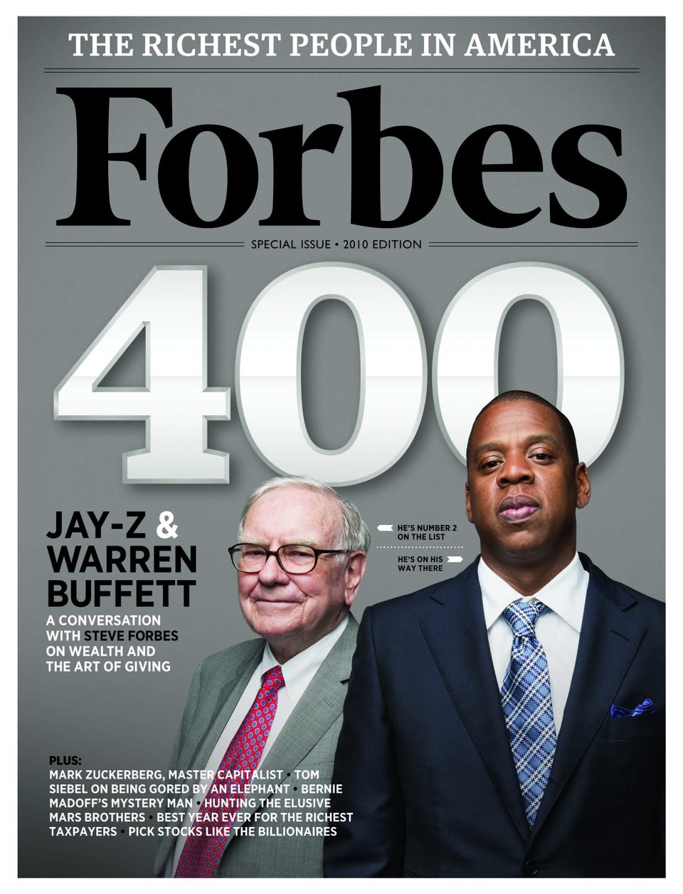 Trang bìa tạp chí Forbes khi công bố Forbes 400 năm 2010 - Ảnh: Forbes