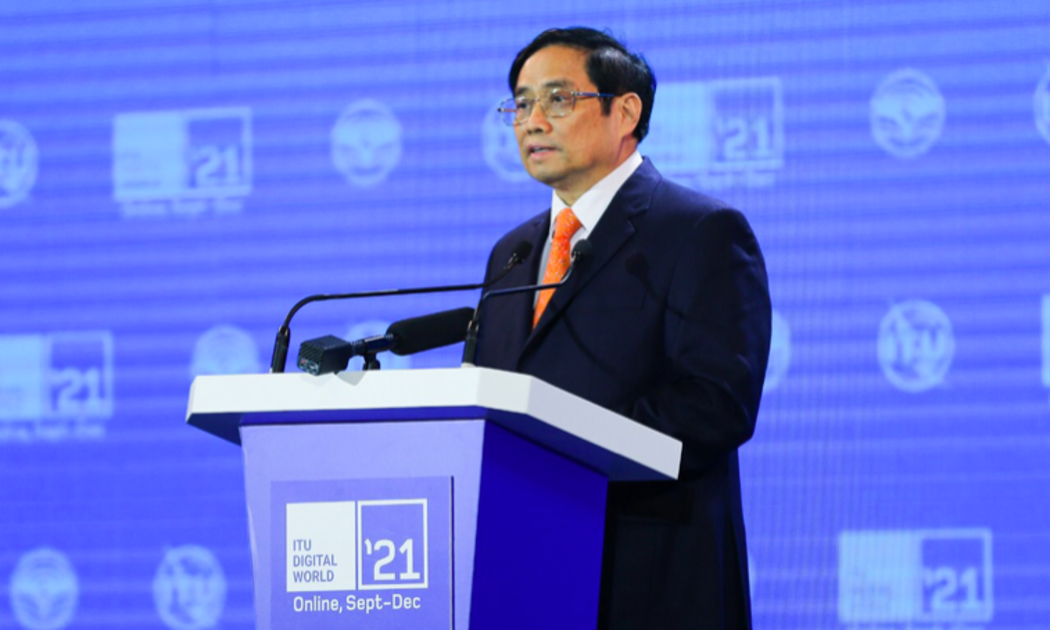 Thủ tướng Chính phủ Phạm Minh Chính phát biểu khai mạc sự kiện ITU Digital World 2021.