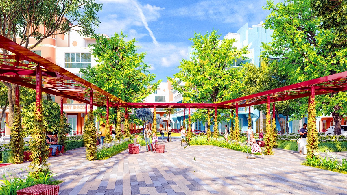 Hệ thống c&ocirc;ng vi&ecirc;n với đầy đủ tiện &iacute;ch mang đến những trải nghiệm ấn tượng cho cư d&acirc;n v&agrave; du kh&aacute;ch. Ảnh phối cảnh minh họa.