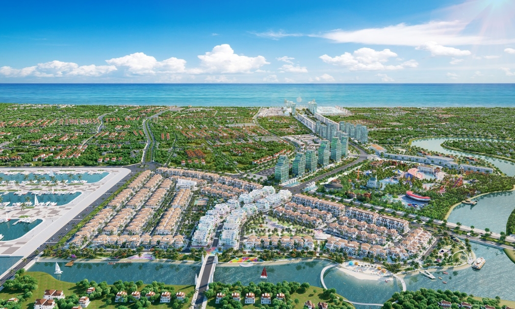 Phối cảnh dự án Sun Riverside Village tọa lạc tại vị trí phong thủy đắc lợi, thuận tiện di chuyển đến bãi biển Sầm Sơn hay thành phố Thanh Hóa.
