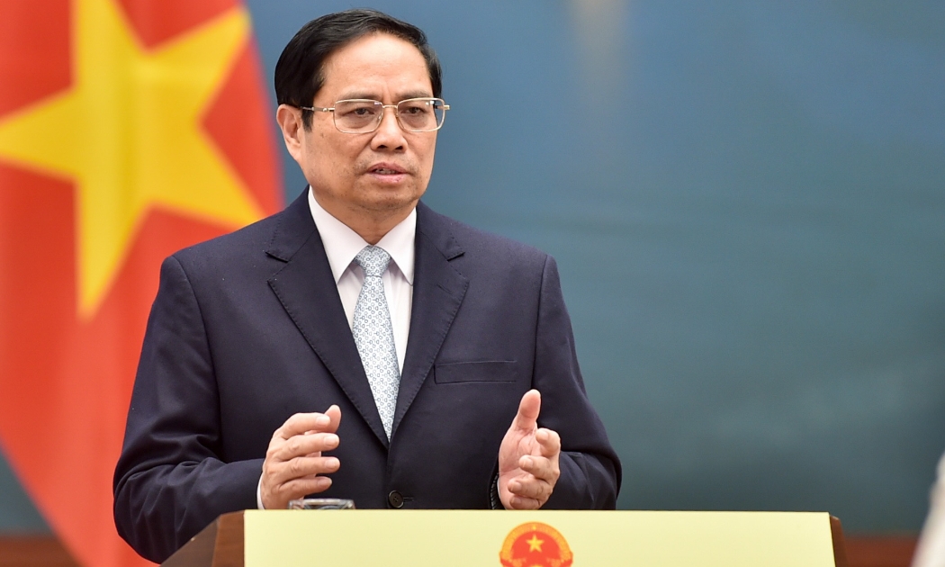 Thủ tướng Phạm Minh Chính phát biểu ghi hình trước tại Diễn đàn lần thứ IV “Tuần lễ năng lượng Nga” - Ảnh: Bộ Ngoại giao