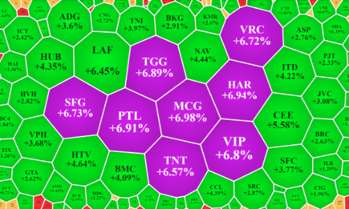 Cổ phiếu nhỏ tiếp tục nóng, VHM “nhuộm đỏ” VN-Index