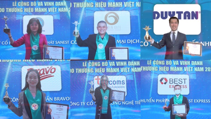 Công ty Cổ phần Nước giải khát Sanest Khánh Hòa (SANEST), Công ty Cổ phần thương mại Dịch Vụ Cổng Vàng (GOLDEN GATE), Công ty Cổ phần Sản xuất Nhựa Duy Tân, Công ty Cổ phần BravoHR (BRAVOHR), Công ty Cổ phần Công nghệ Tiên Phát (TPCOMS), và Chuyển phát nhanh BEST Express.