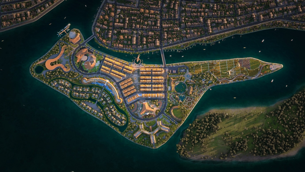 Hoian d’Or nằm trọn vẹn trên đảo Cồn Bắp và là dự án duy nhất đến thời điểm hiện tại có vị trí cận kề phố cổ Hội An.