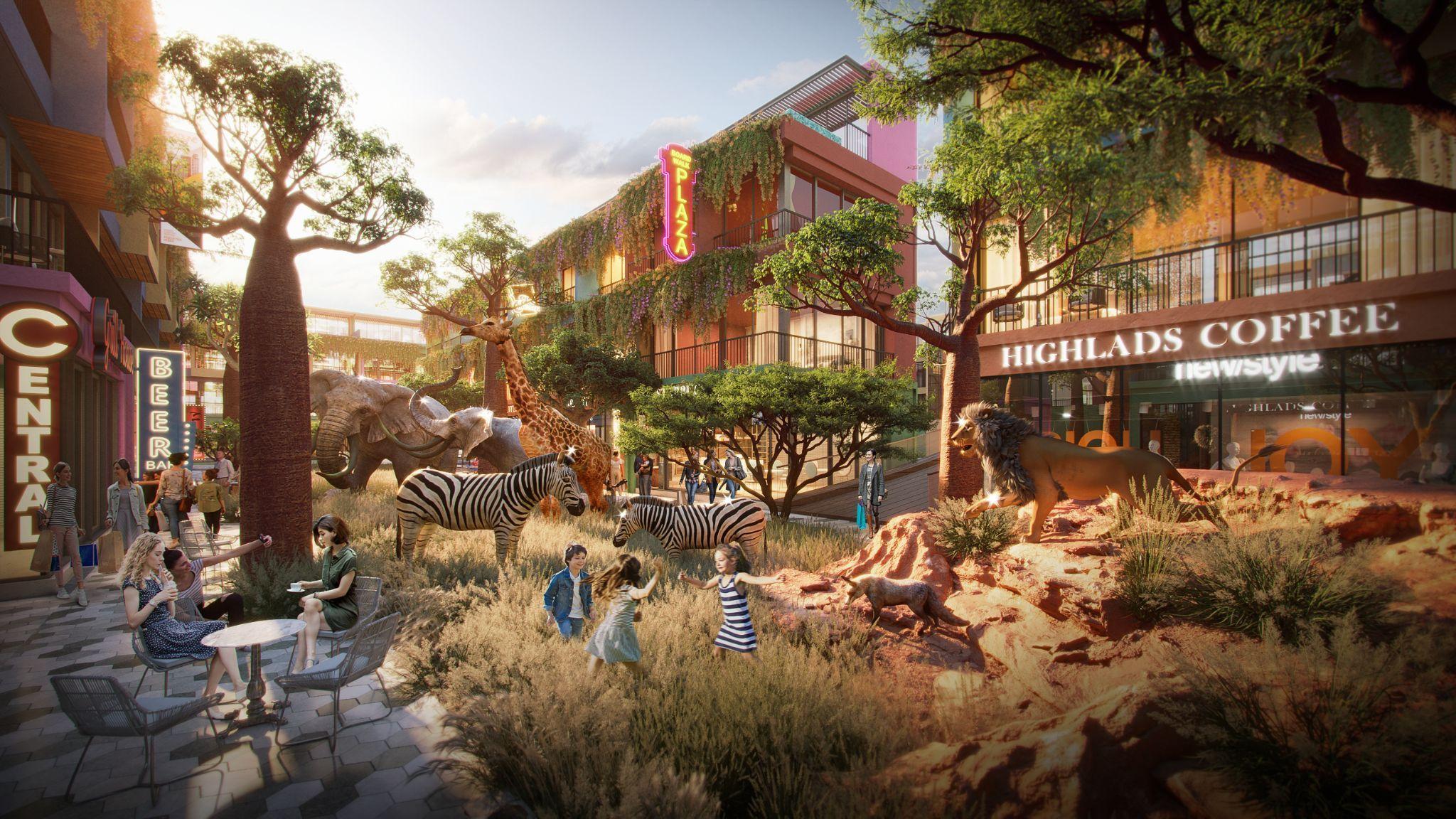 Phối cảnh vườn th&uacute; digital - điểm nhấn thu h&uacute;t kh&aacute;ch đến dự &aacute;n sắp ra mắt của Flamingo tại Hải Tiến. Ảnh: Flamingo.