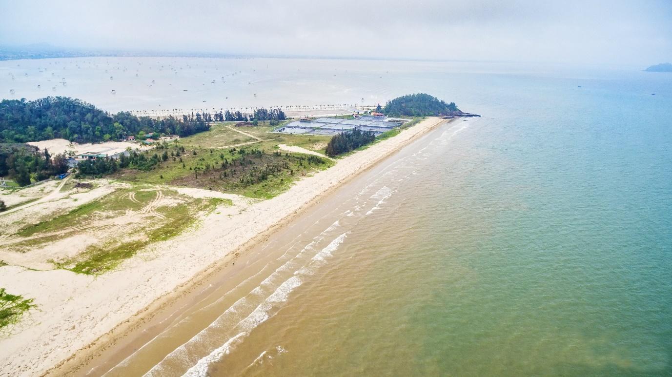 B&atilde;i biển Linh Trường - thuộc khu vực Hải Tiến được du kh&aacute;ch biết đến bởi vẻ đẹp c&ograve;n nguy&ecirc;n sơ. Ảnh: Flamingo.