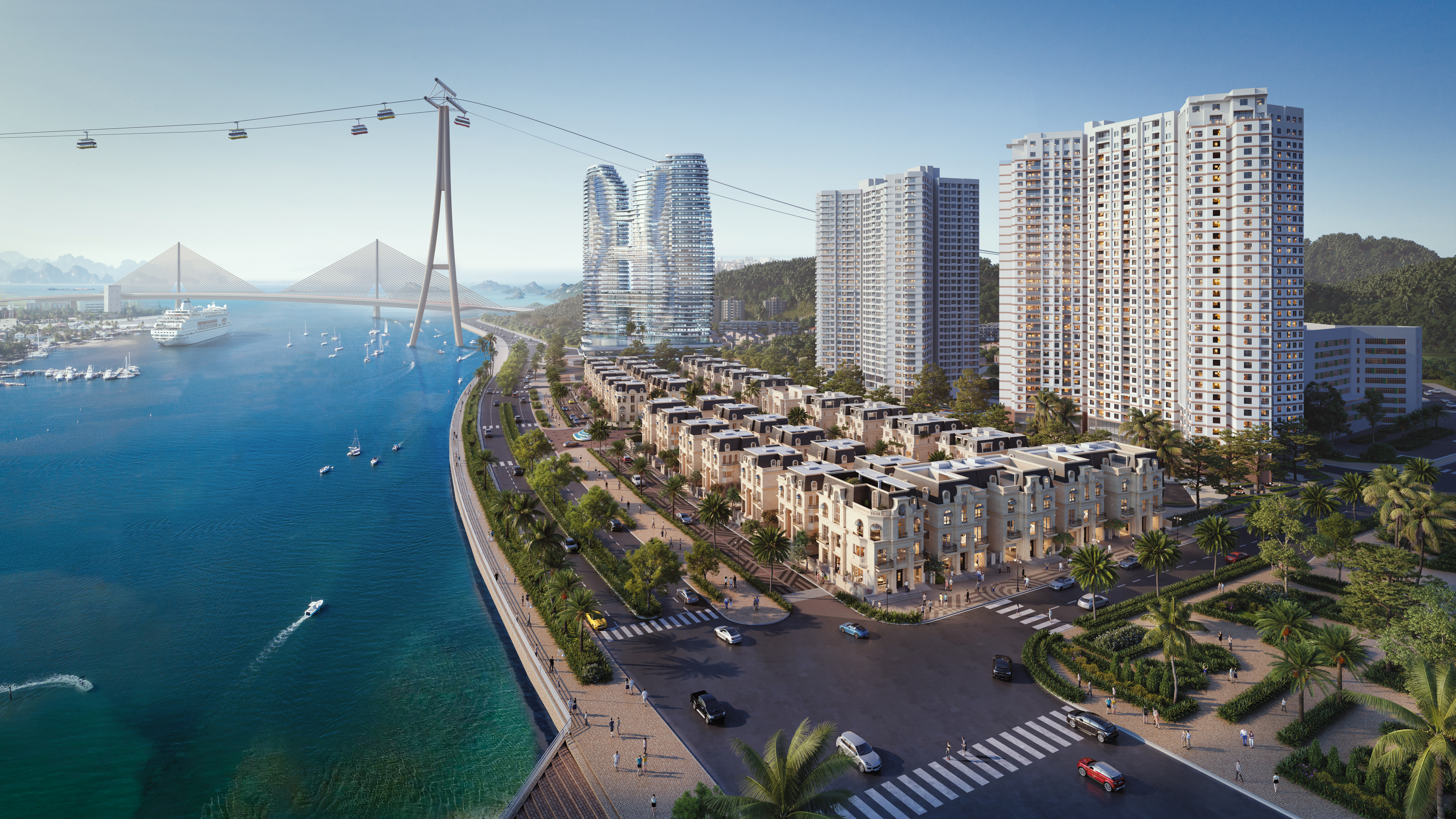 Phối cảnh biệt thự The Sapphire Mansions bên tuyến đường bao biển đẹp nhất Hạ Long.