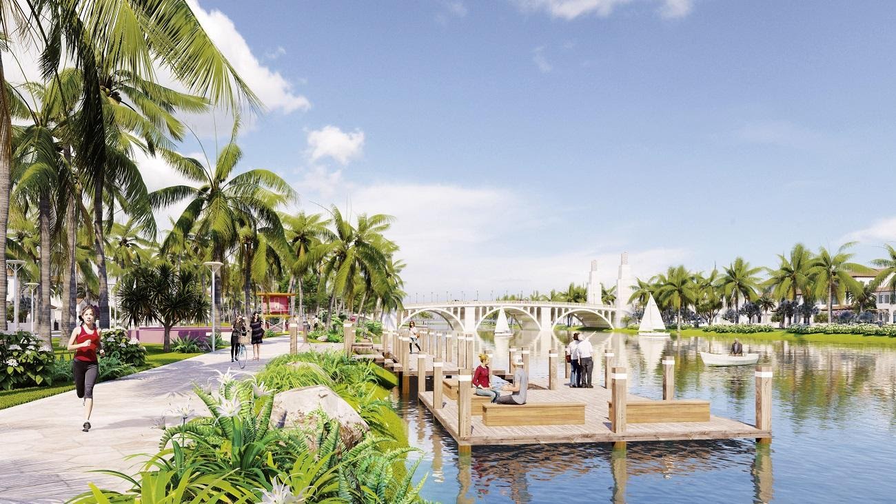 Phối cảnh d&ograve;ng s&ocirc;ng Đơ sẽ được hồi sinh v&agrave; thay đổi diện mạo với khu đ&ocirc; thị nghỉ dưỡng ven s&ocirc;ng Sun Riverside Village.
