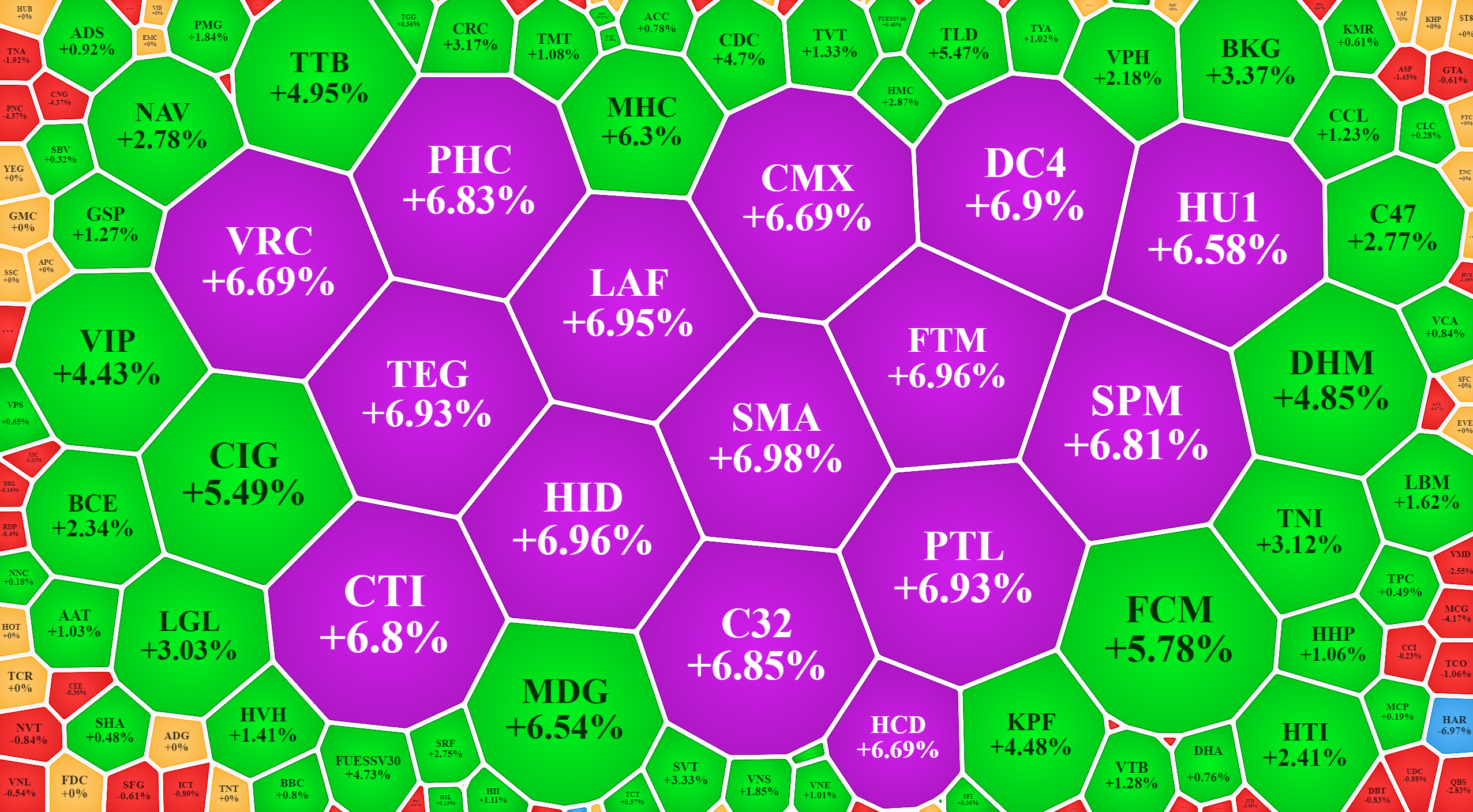 Những cổ phiếu nhỏ s&agrave;n HoSE tăng cực khỏe.