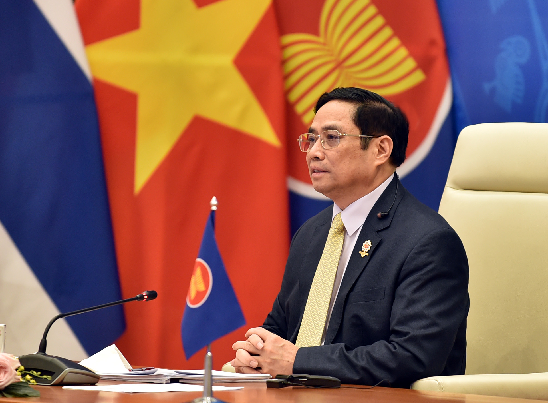 Thủ tướng Phạm Minh Chính tại Hội nghị Cấp cao ASEAN - Hàn Quốc lần thứ 22 - Ảnh: VGP