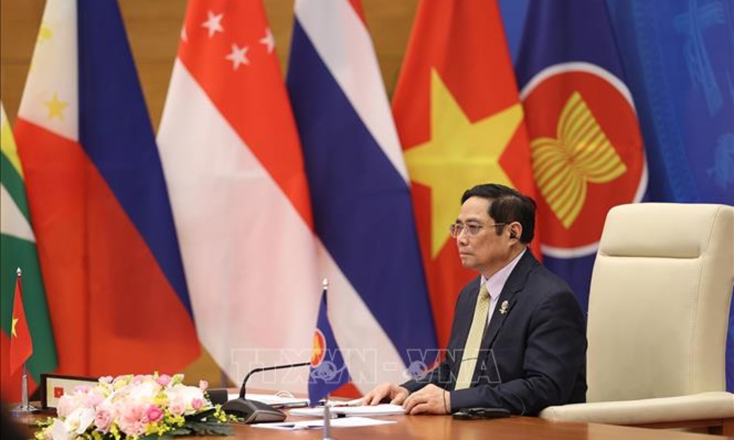 Thủ tướng Phạm Minh Chính tại hội nghị - Ảnh: TTXVN