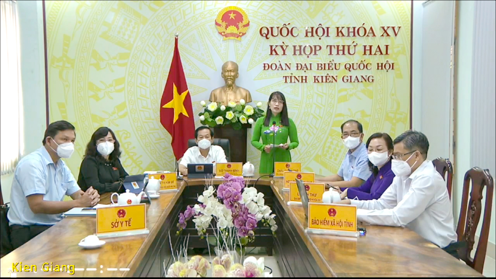 Đại biểu Quốc hội Ch&acirc;u Quỳnh Dao ph&aacute;t biểu tại điểm cầu tỉnh Ki&ecirc;n Giang- Ảnh: Quochoi.vn