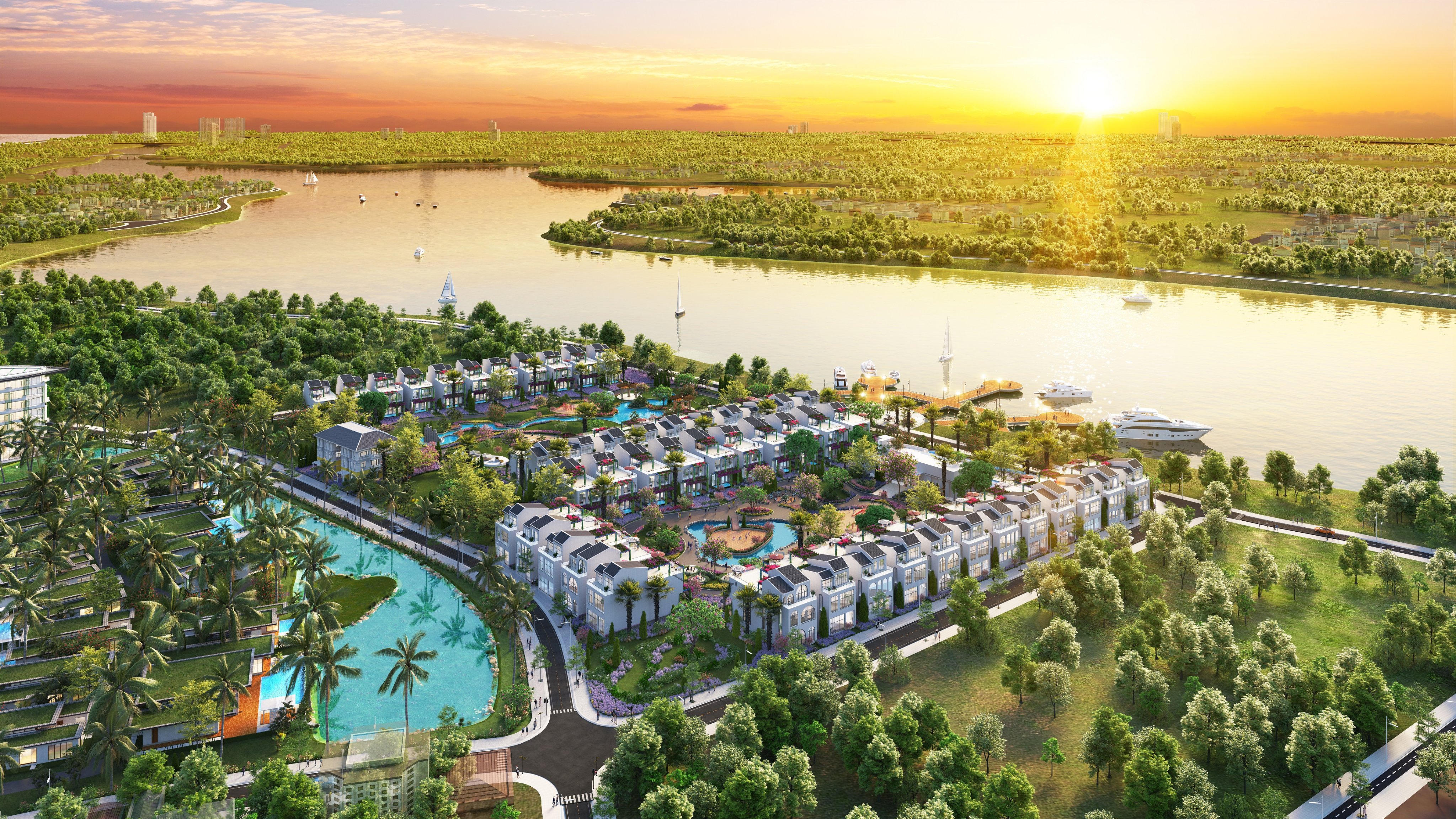 Những dự án gần gũi thiên nhiên, cảnh quan nghỉ dưỡng lý tưởng hiện thu hút nhiều nhà đầu tư. (Ảnh phối cảnh dự án La Queenara Hội An).