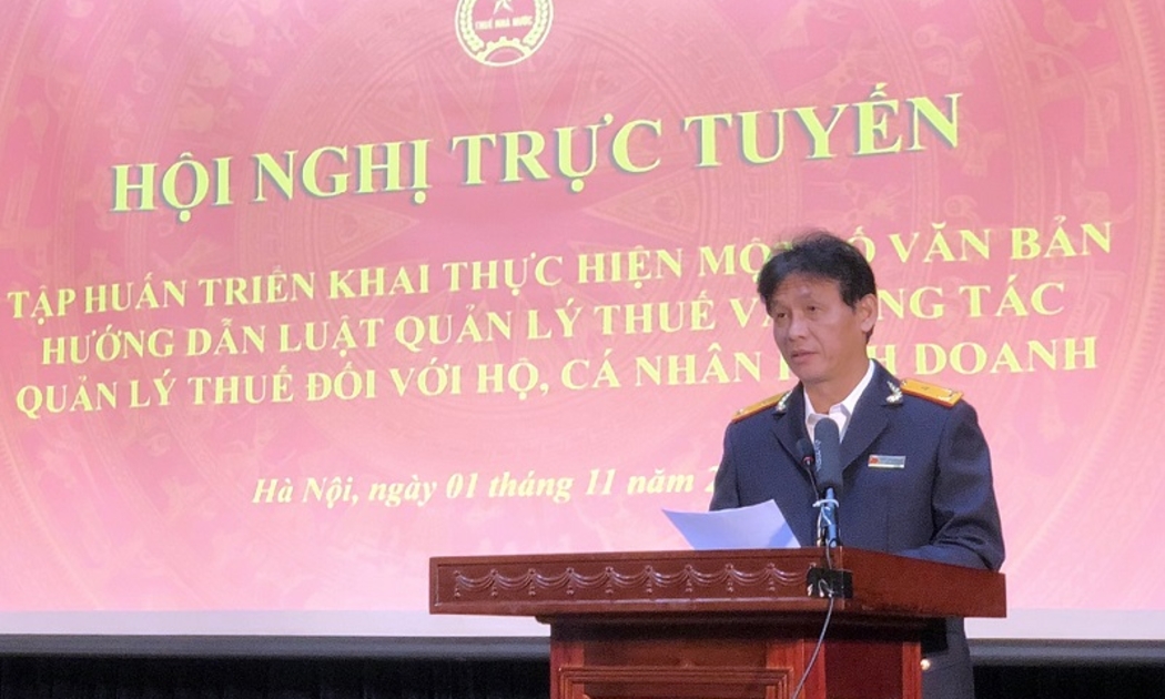 Phó Tổng cục trưởng Đặng Ngọc Minh phát biểu chỉ đạo tại hội nghị tập huấn trực tuyến.