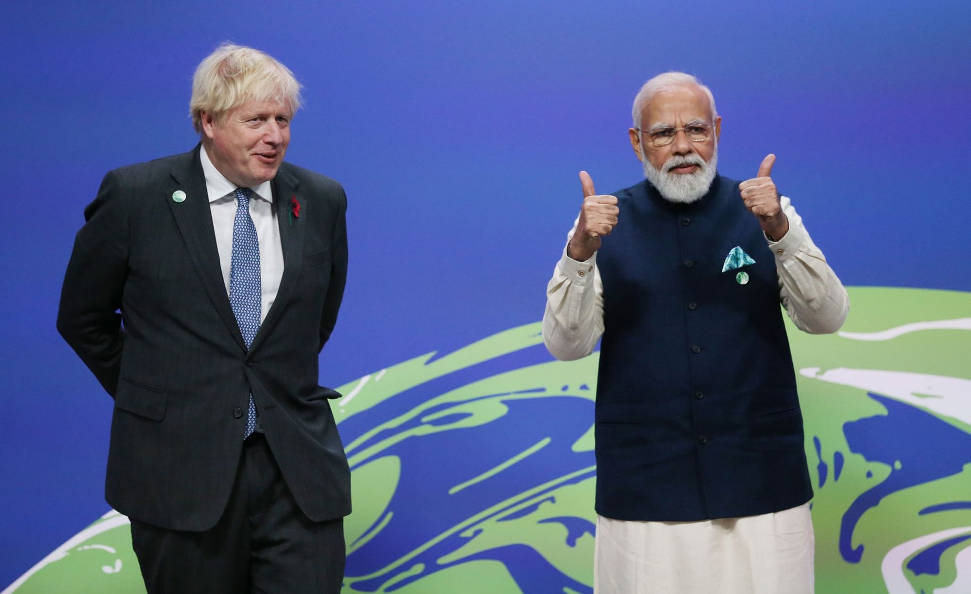 Thủ tướng Ấn Độ&nbsp;Narendra Modi (phải) v&agrave; Thủ tướng Anh Boris Johnson - Ảnh: Getty Images