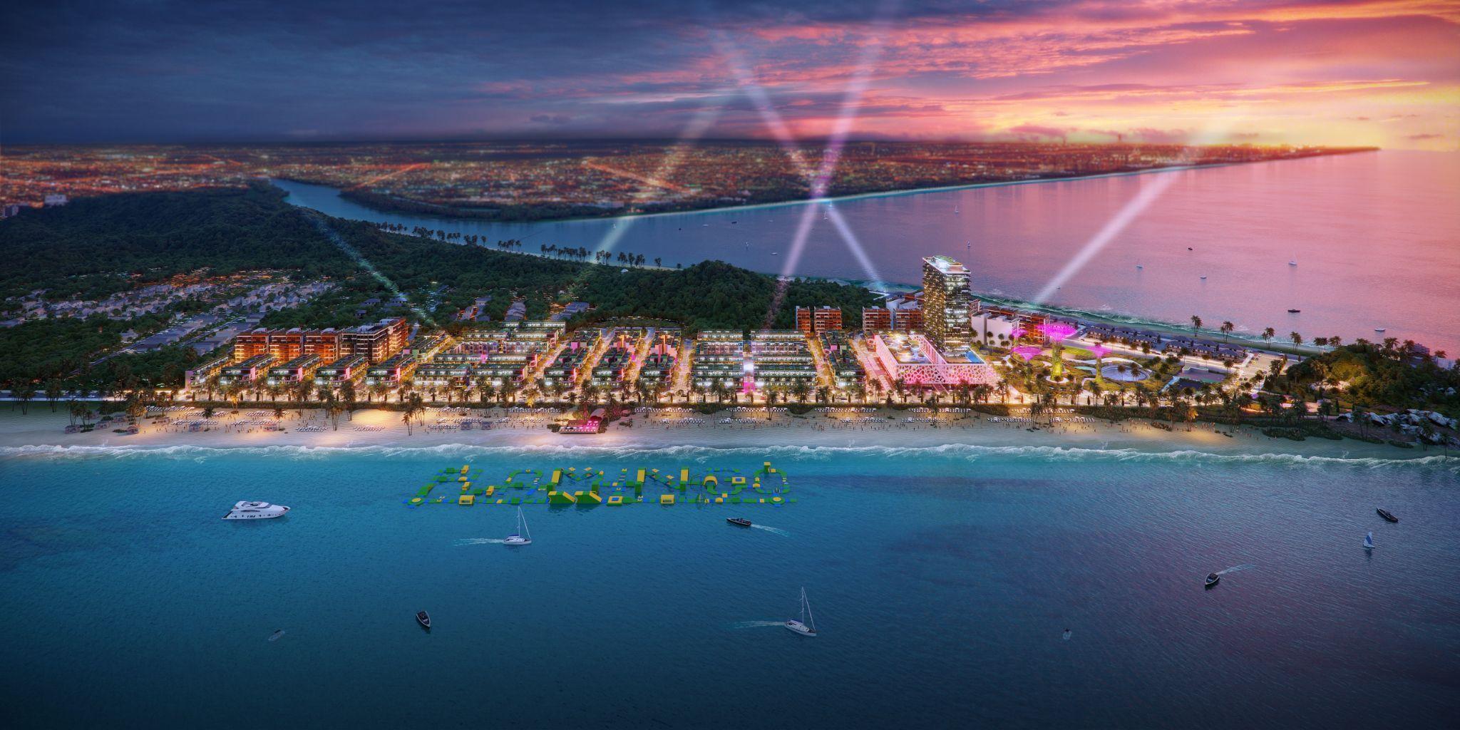 Flamingo đ&atilde; khởi c&ocirc;ng tổ hợp giải tr&iacute; v&agrave; tiệc t&ugrave;ng theo m&ocirc; h&igrave;nh Las Vegas, Macau thu nhỏ tại biển Hải Tiến v&agrave;o th&aacute;ng 10.