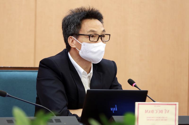 Phó Thủ tướng Vũ Đức Đam làm việc tới TP. Hà Nội về công tác phòng, chống dịch Covid-19. Ảnh - VGP. 