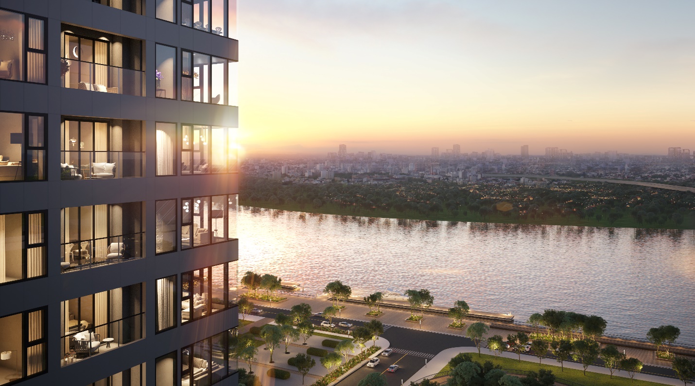 Vị trí ven sông đắc địa của Grand Marina, Saigon, đem đến tầm nhìn đắt giá. Ảnh: Masterise Homes.