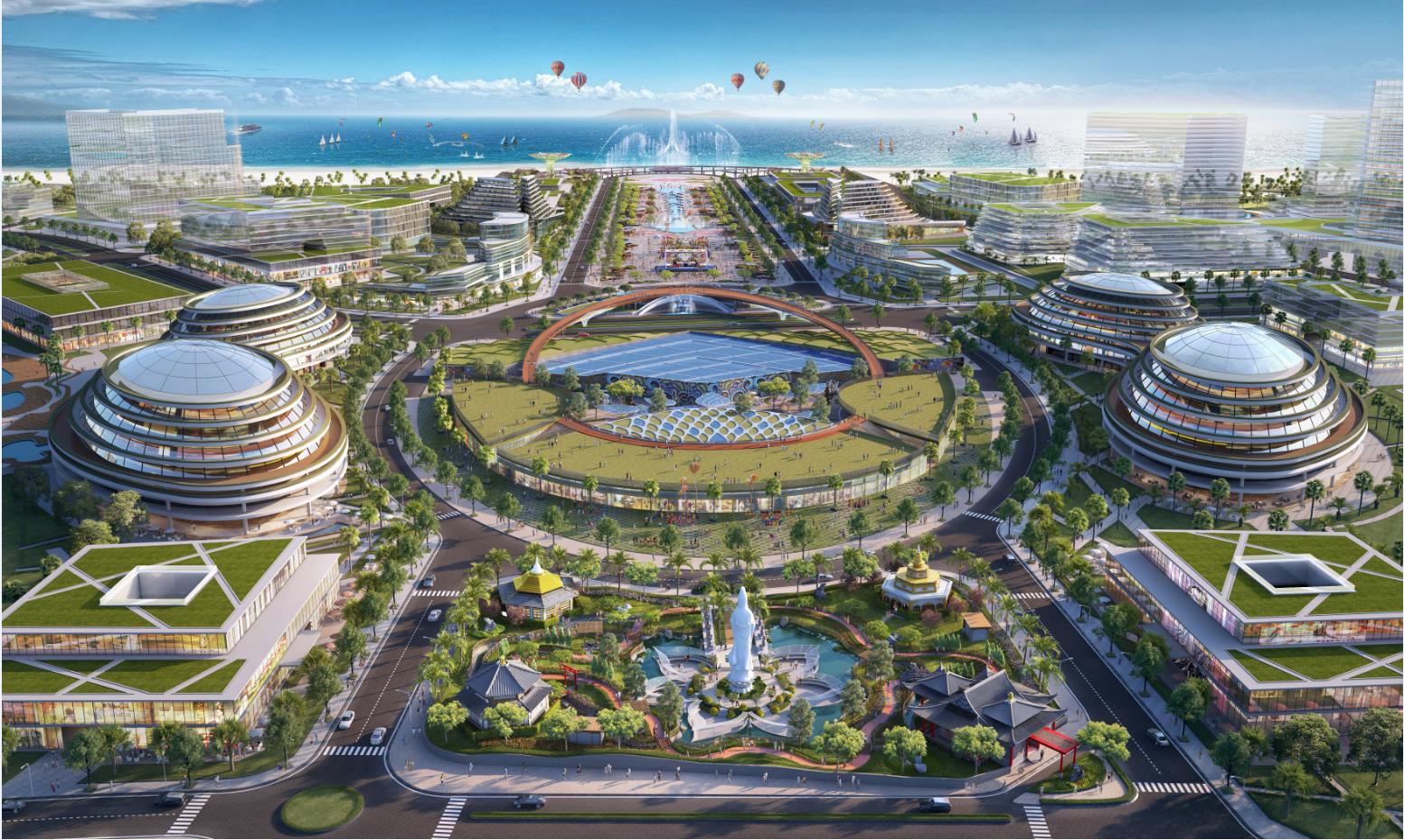 Các lớp sinh thái đa dạng trải rộng trên từng tầng tiện ích điểm đến của KN Paradise.