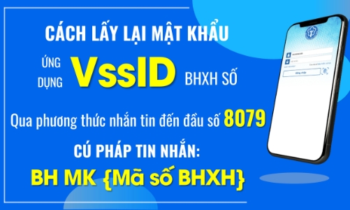 Cấp lại mật khẩu VssID qua nhắn tin đến đầu số 8079, phí 1.000 đồng/lần