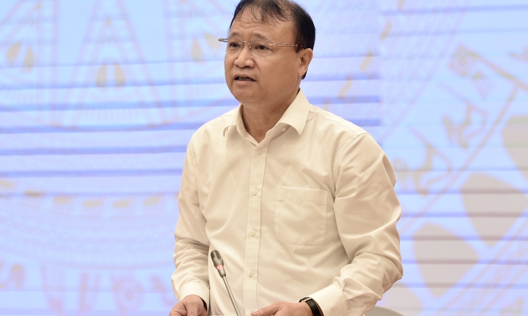 Thứ trưởng Bộ Công Thương Đỗ Thắng Hải trả lời báo chí tại họp báo - Ảnh: VGP/Nhật Bắc