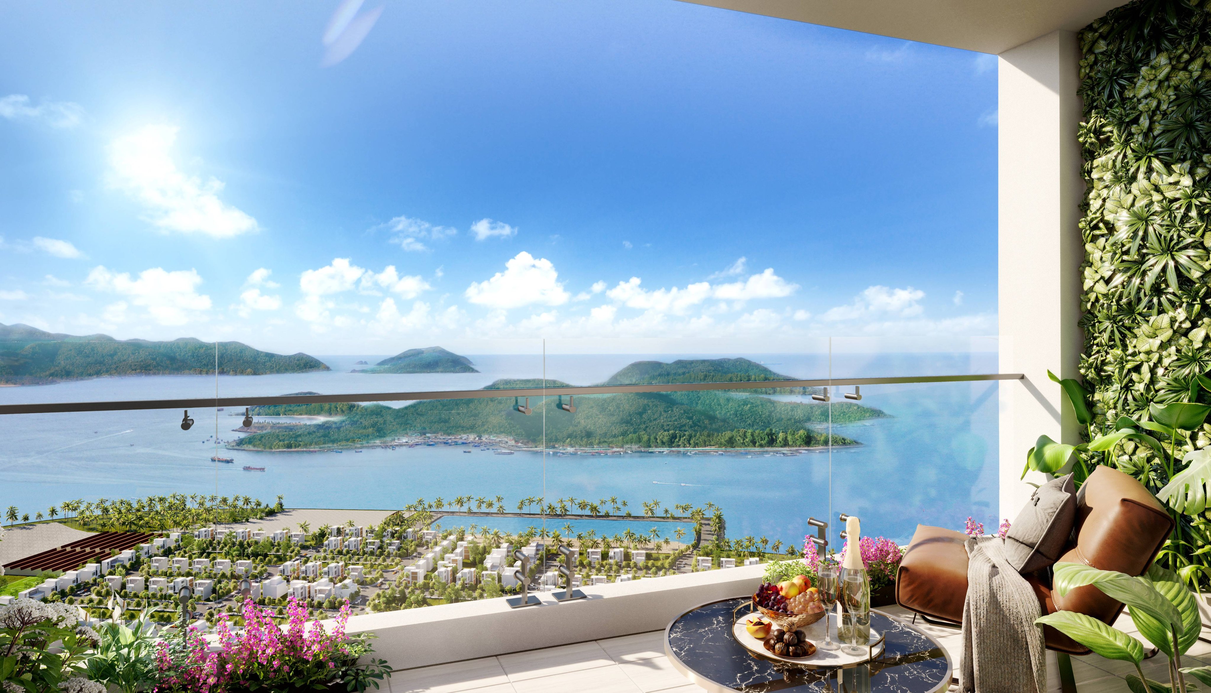 Phối cảnh tầm nhìn từ căn hộ của dự án New Galaxy Nha Trang. Ảnh: Hưng Thịnh Land.