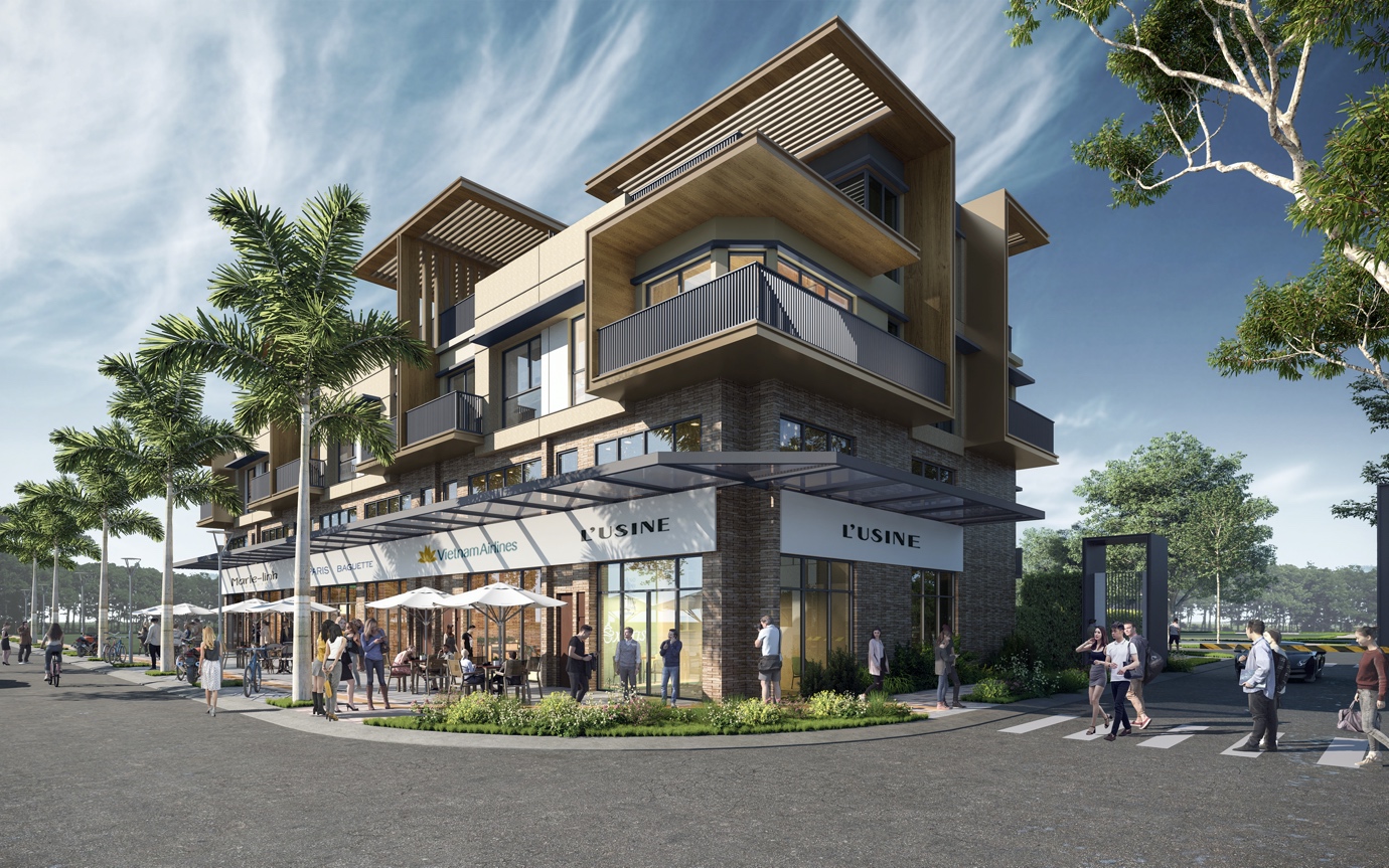 Nhà phố thương mại mặt tiền trục đường chính tại khu compound Izumi City giai đoạn 1.