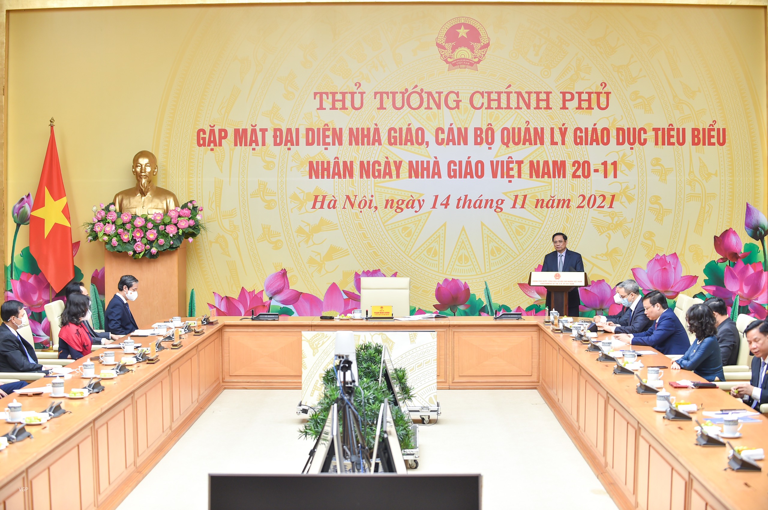 Toàn cảnh buổi họp mặt tại Trụ sở Chính phủ - Ảnh: VGP