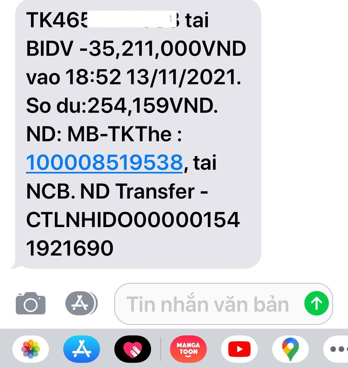 Một người dân mất cảnh giác, truy cập link xấu đã bị chiếm đoạt hơn 35 triệu đồng tiền trong tài khoản cá nhân. Ảnh - Bảo hiểm xã hội Việt Nam cung cấp. 