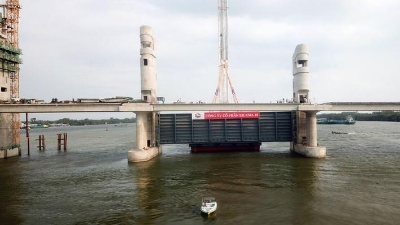 Mekong Delta saltwater prevention sluice set to open