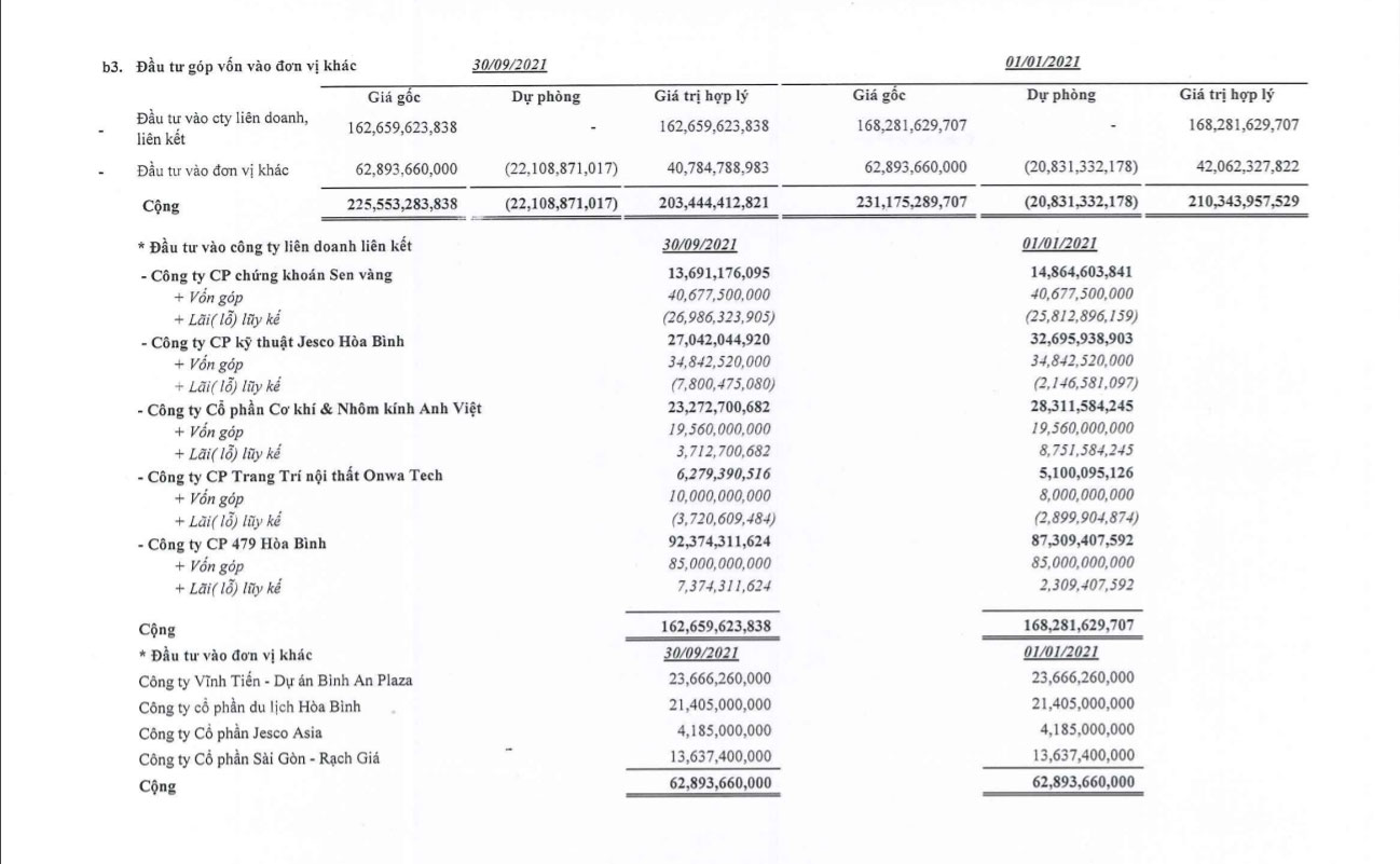 BCTC qu&yacute; 3/2021 của HBC.