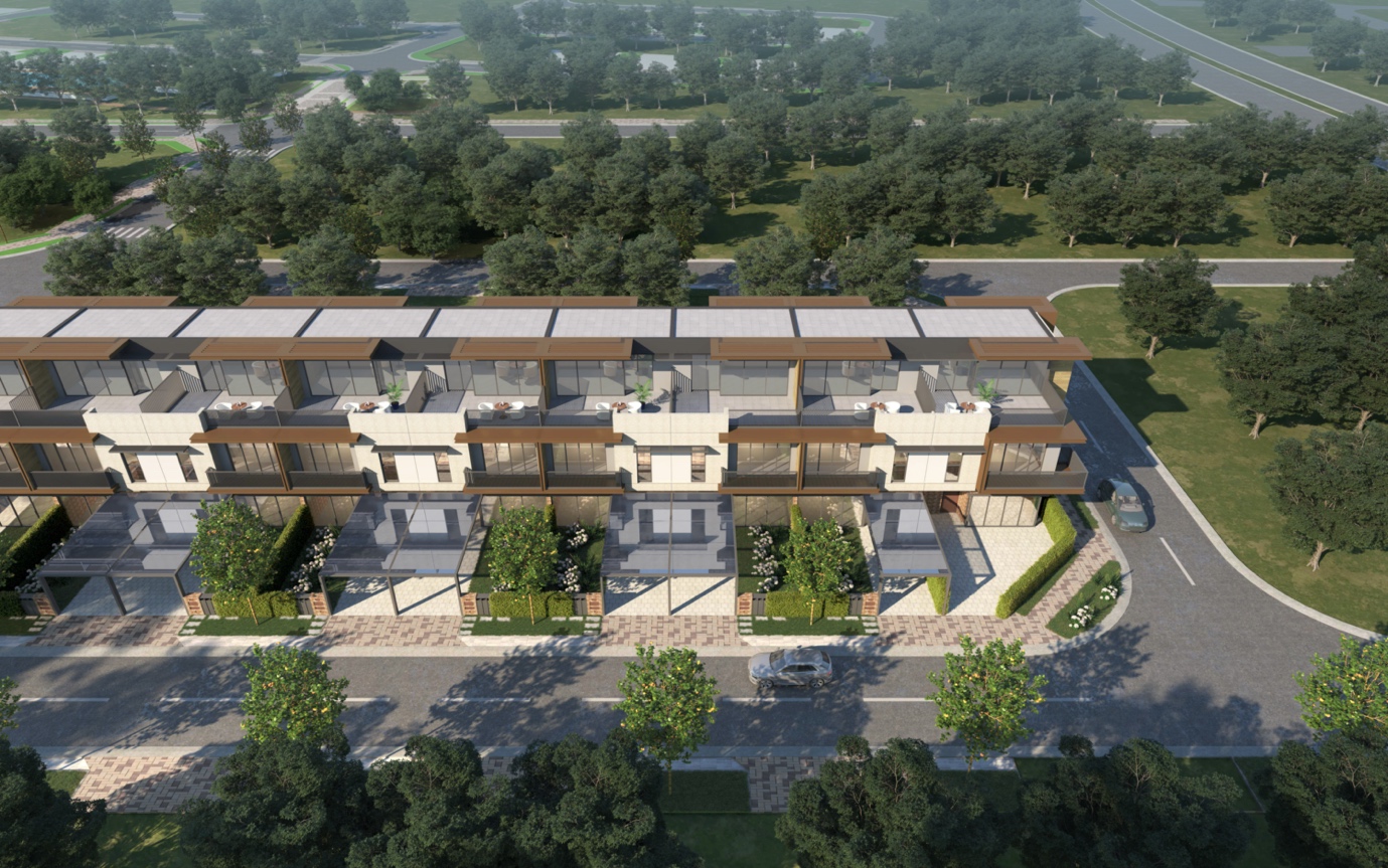 Nh&agrave; phố vườn b&ecirc;n trong khu compound Izumi City giai đoạn 1.