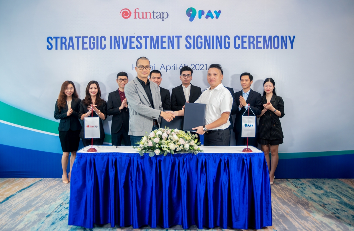 Funtap k&yacute; kết thỏa thuận đầu tư chiến lược v&agrave;o 9Pay (Th&aacute;ng 4/2021).