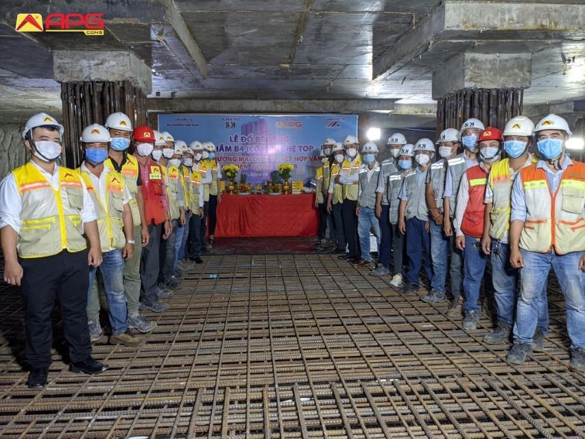 Lễ đổ bê tông đóng hầm B4 tại công trình Golden Globe Tower (số 68 Phan Đăng Lưu, quận Phú Nhuận, TP HCM).