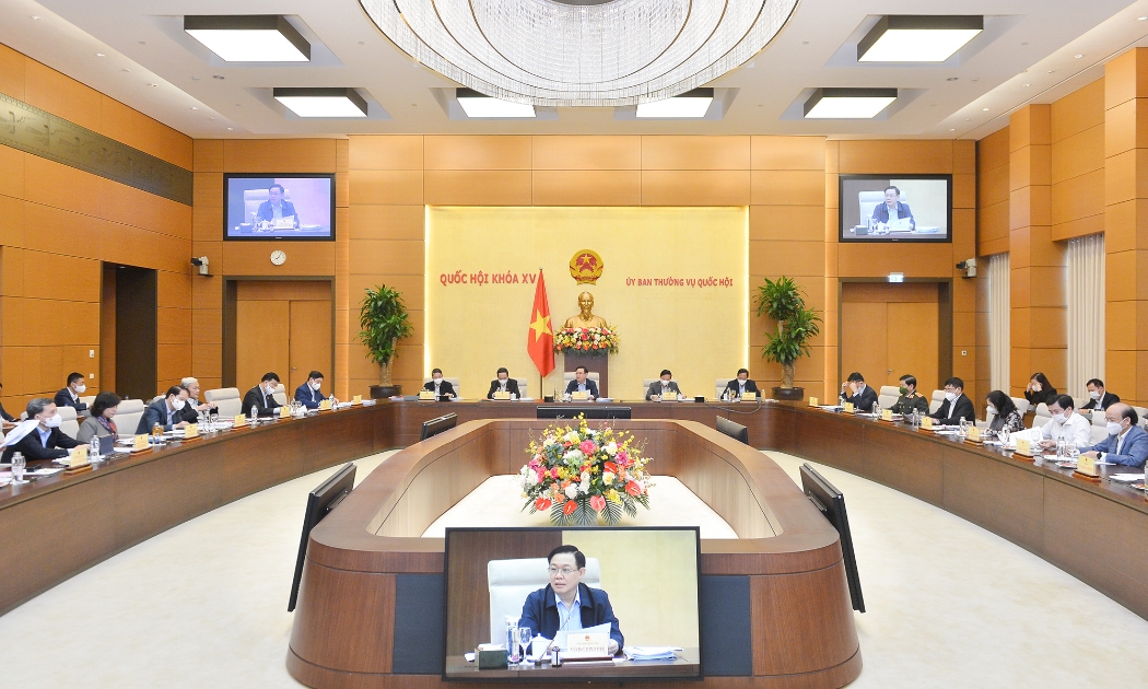 Chủ tịch Quốc hội và các Phó Chủ tịch Quốc hội làm việc với Thường trực các Ủy ban của Quốc hội về chuẩn bị các nội dung trình tại kỳ họp bất thường của Quốc hội khóa XV - Ảnh: Quochoi.vn
