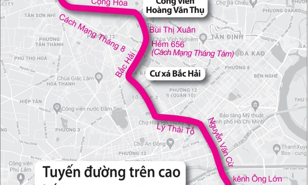 Dự án đường trên cao tuyến Bắc - Nam TP.HCM trị giá 30.000 tỷ đồng đang