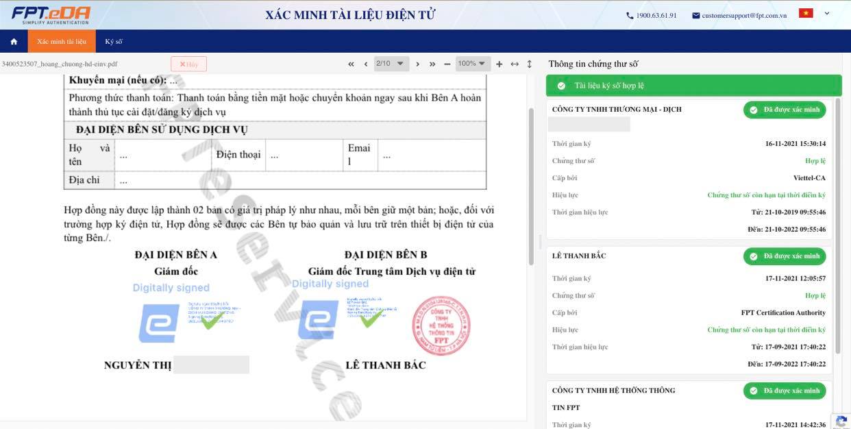 Cổng x&aacute;c minh t&agrave;i liệu điện tử FPT.eDA