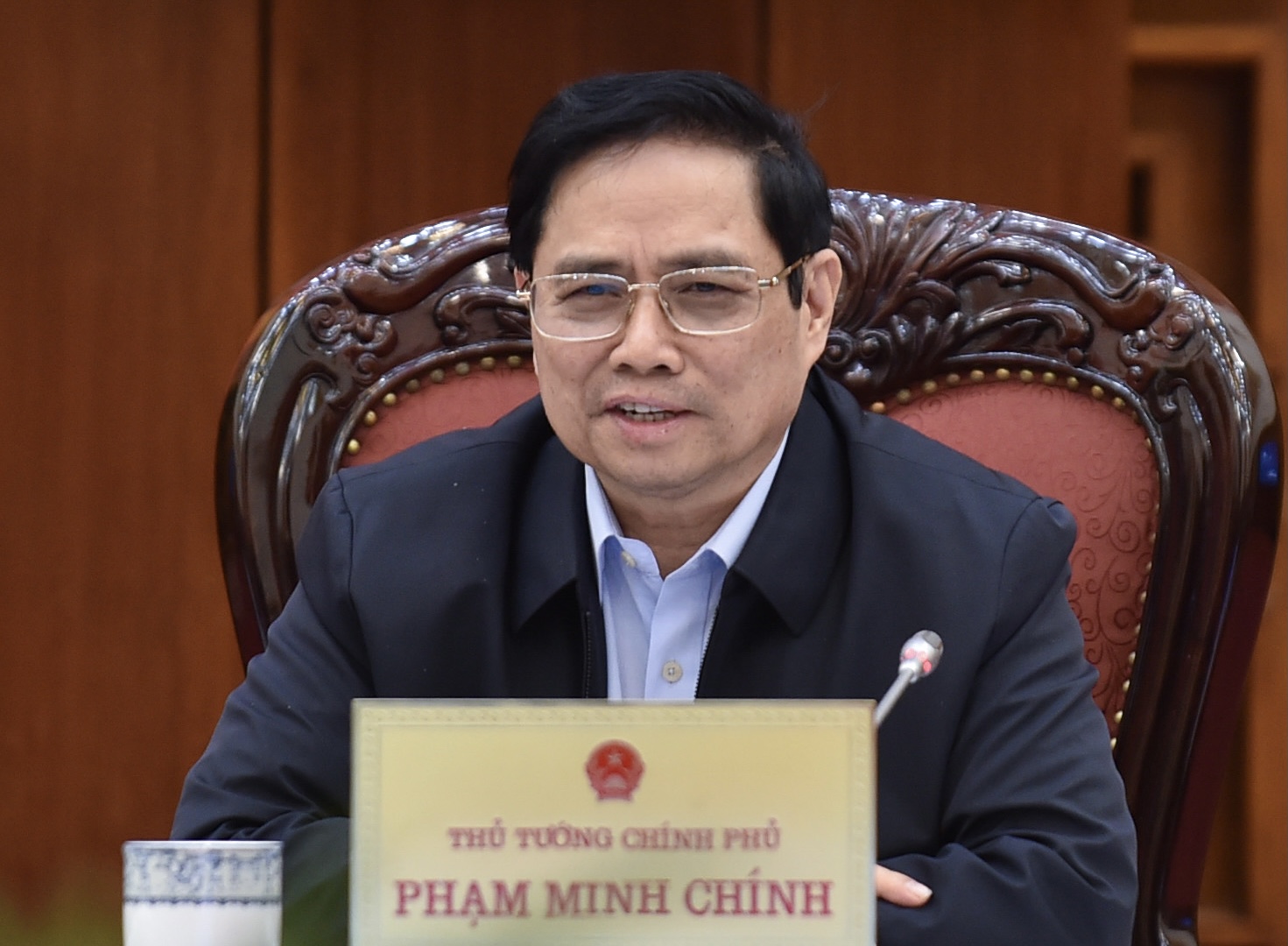 Thủ tướng Phạm Minh Chính phát biểu tại buổi làm việc - Ảnh: VGP